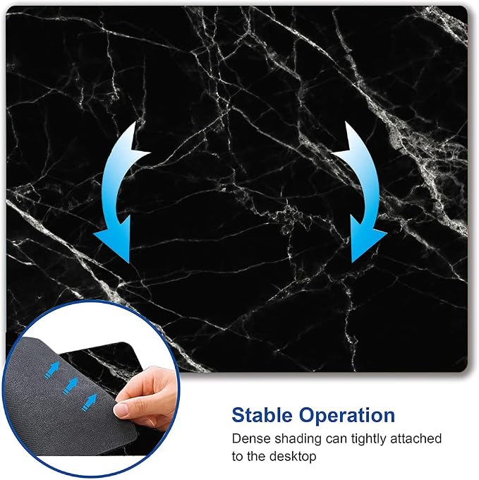 Black Marble Mouse Pad, Square Waterproof Mouse Pad Non-Slip Rubber Base - Image 6