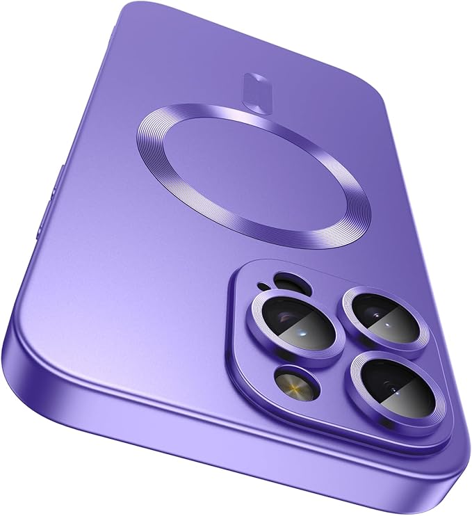 Magnetic for iPhone 15 Pro Case Slim Soft Silicone Bumper Shockproof Metallic by LEKEVO