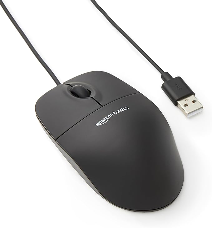 Amazon Basics 3-Button USB Wired Mouse by AmazonBasics