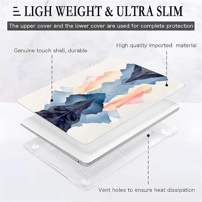 Compatible with MacBook Air 13.3 13.6 Inch Case 2022 2021 2020 2019 Plastic - Image 2