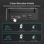 M.2 NVMe & SATA HDD Docking Station, 10Gbps USB3.2 Gen2 SSD Cloner - Image 3