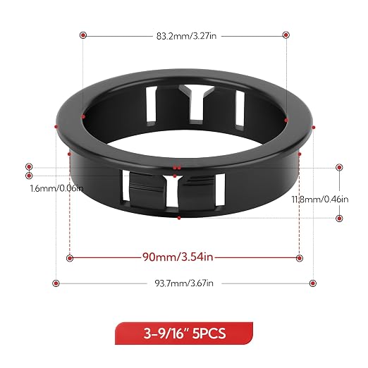 5PCS 3-9/16" Black Cable Snap Bushing Grommet, Snap in Cord Bushing Protect - Image 2