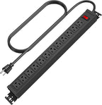 HHSOET Rotating Mountable Power Strip, 12 Outlet Wall Mount Surge Protector by HHSOET