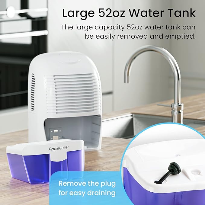 Pro Breeze Electric Mini Dehumidifier, 2200 Cubic Feet, Compact and Portable - Image 4