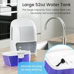 Pro Breeze Electric Mini Dehumidifier, 2200 Cubic Feet, Compact and Portable - Image 4