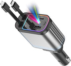 Fast Car Charger with Starlight, 4 in 1 Retractable Car Charger, 69W USB C - Image 9