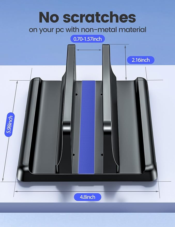 Vaydeer Vertical Laptop Stand Holder Plastic Adjustable Desktop Notebook Dock - Image 4