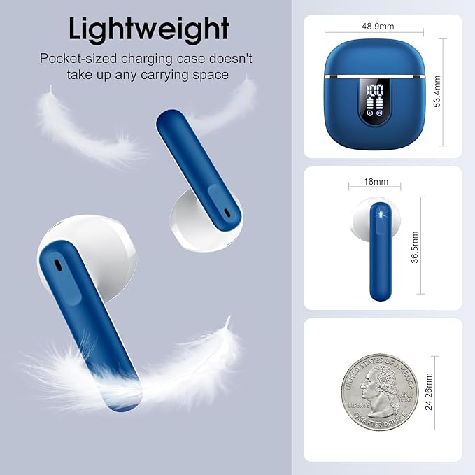 Wireless Earbuds, 40H Ultralight in-Ear Buds, IP7 Waterproof Earphones - Image 6