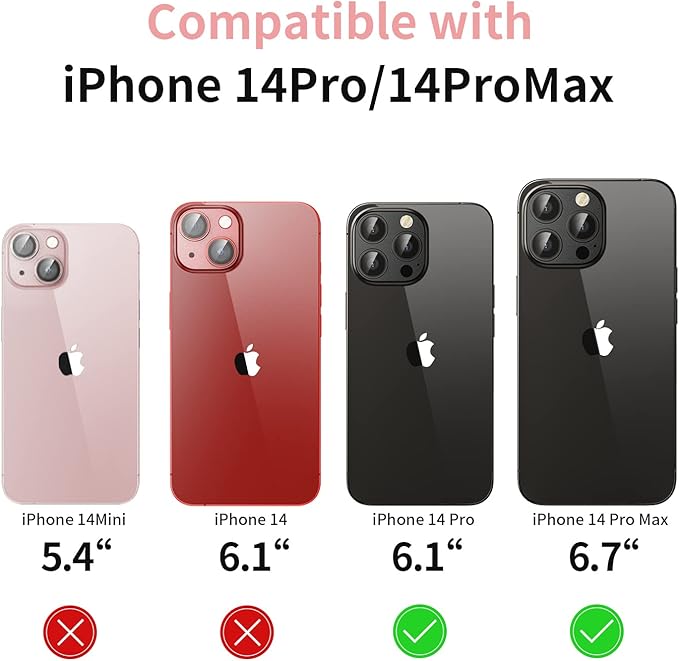 Camera Lens Protector for iPhone 14 Pro / iPhone 14 Pro Max, Alloy Metal Camera - Image 6