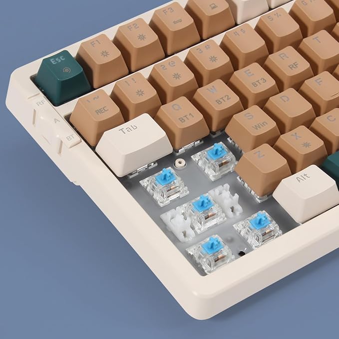 Merdia Wireless Mechanical Keyboard, Triple Mode 2.4G/USB-C/BT Gaming Keyboards - Image 5