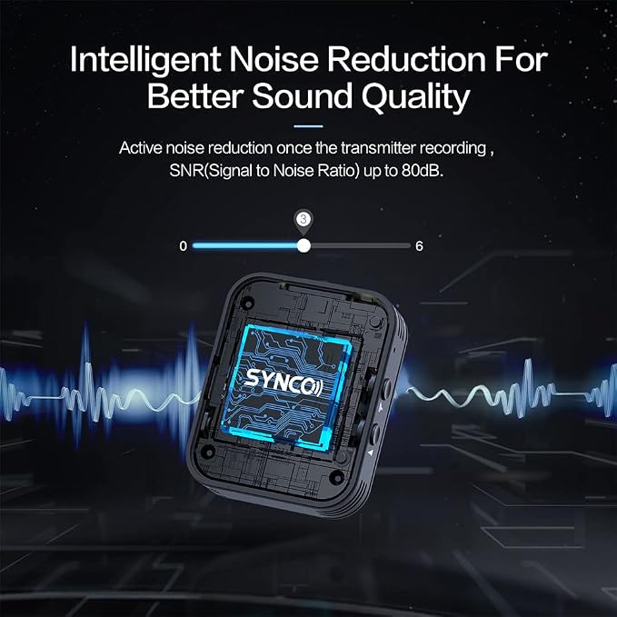 SYNCO G2A2 Pro Microphone, Wireless Lavalier Microphone, 200m Range, 8 Hours - Image 5
