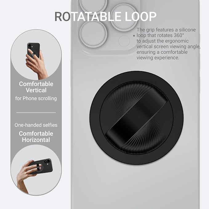 Grat 3 Lite Magnetic Phone Loop, 360° Rotatable Phone Grip, Detachable Finger - Image 3