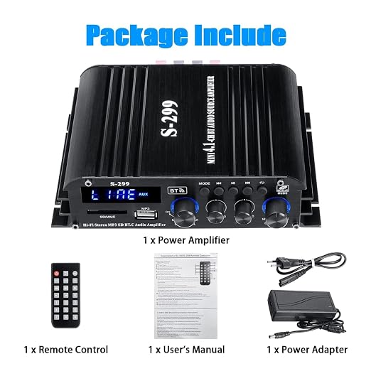 4.1 Channel Bluetooth 5.0 Mini Audio Amplifier Receiver, 4×50 W + Active - Image 9