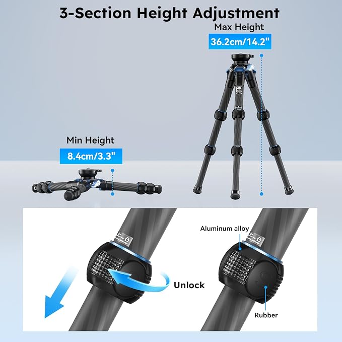 SIRUI Carbon Fiber Tabletop Tripod Kit - Image 6