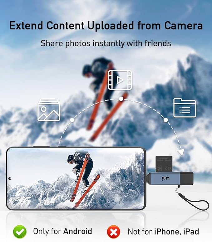 SD Card Reader, uni High-Speed USB C to Micro SD Card Adapter USB 3.0 Dual Slots - Image 4