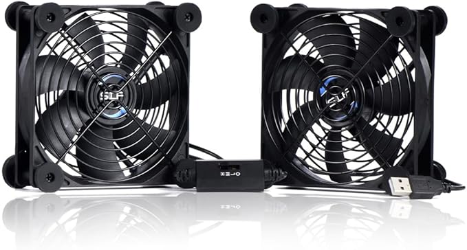 USB Dual 120mm Quiet Fan, 5V USB Portable Cooling Fan by SCCCF