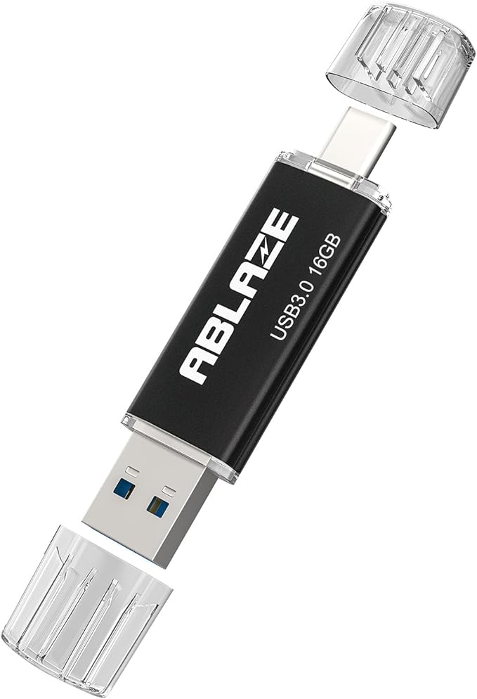 ABLAZE Type C Flash Drive 16GB, Dual USB 3.0+ USB C Flash Drive Compatible by ABLAZEGlobal