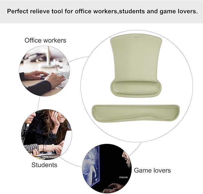 MOSISO Wrist Rest Support for Mouse Pad & Keyboard Set, Ergonomic Mousepad - Image 6