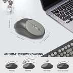 Wireless Keyboard and Mouse Combo, 104 Round Keys Cute Colorful Cordless - Image 5