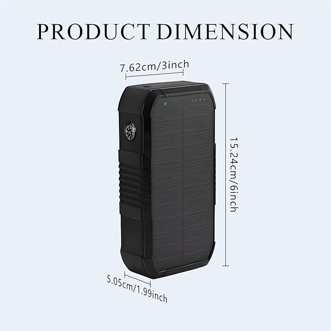 Solar Power Bank 66800mAh Built in Hand Crank and 4 Cables 22.5W Fast Charge - Image 4