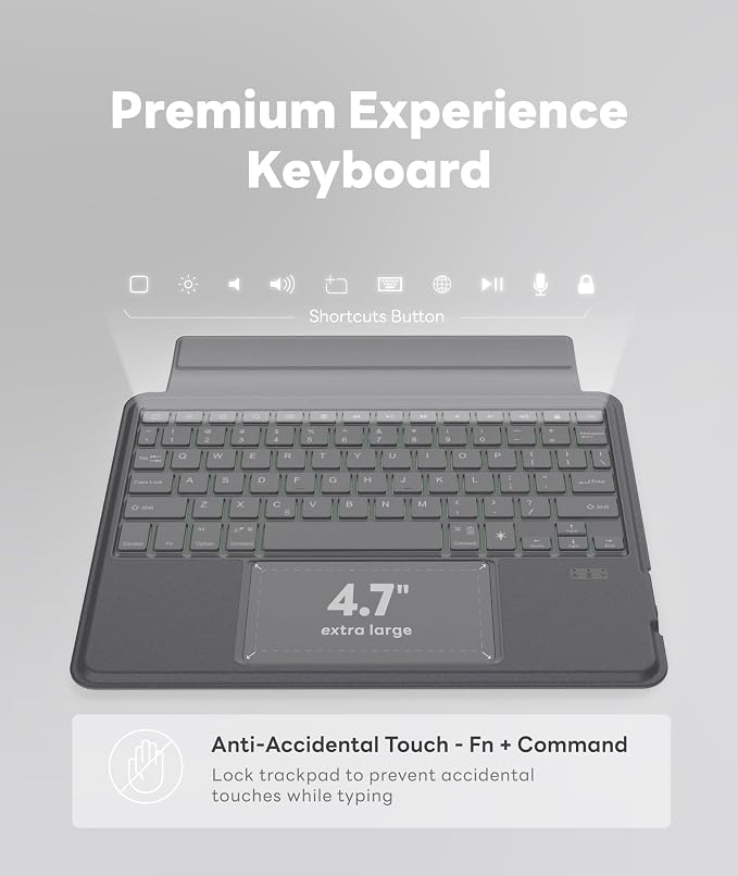 EIP Bluetooth Keyboard Case for iPad 10.2 inch & iPad Air 10.5 inch, 10.2 - Image 4