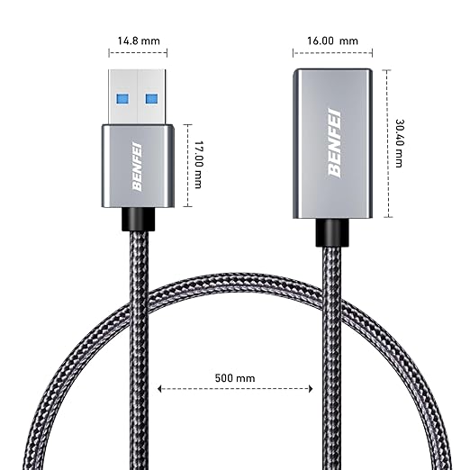 BENFEI USB 3.0 Extension Cable 1.5 Feet, Nylon Braided Compatible - Image 7