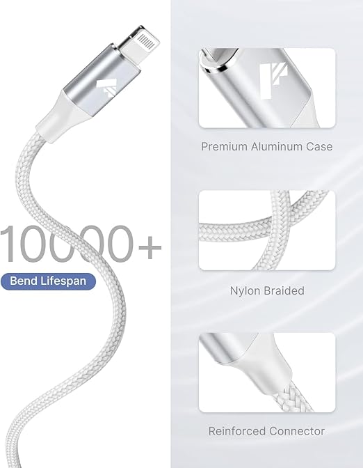 USB C to Lightning Cable 6FT 2Pack, Power iPhone Charger Cord MFi Certified - Image 6
