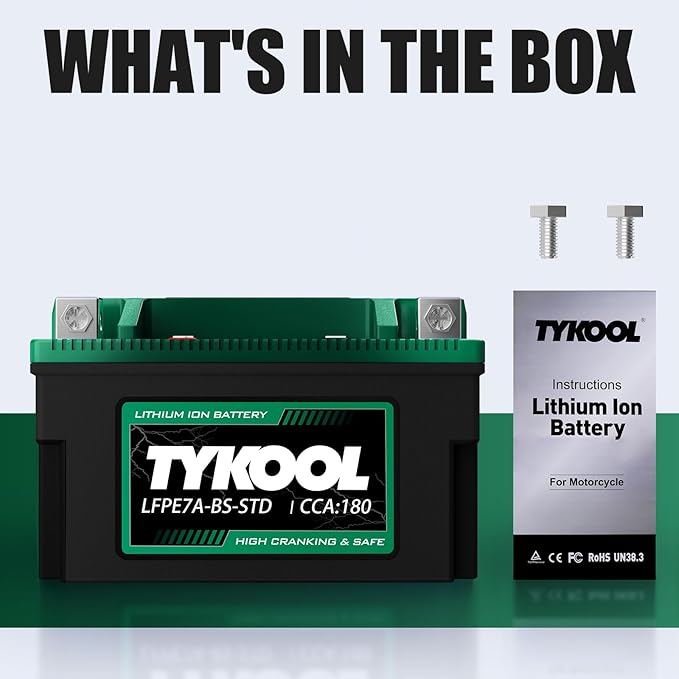 YTX7A-BS-STD 12.8V 3AH 180CCA LiFePO4 Lithium Motorcycle Battery fit - Image 6