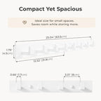 White Wall Mounted Coat Rack - Image 6