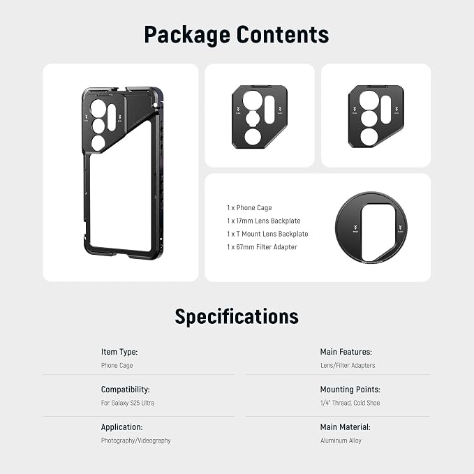 NEEWER S25 Ultra Phone Cage, Mobile Video Rig Phone Stabilizer - Image 8