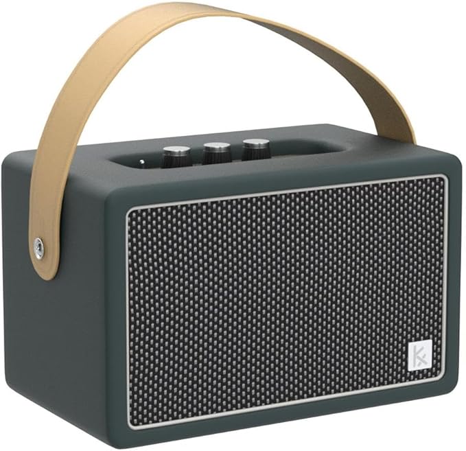 Vintage Bluetooth Speaker, KONEX 40W Leather Portable Wireless Speaker - Image 4