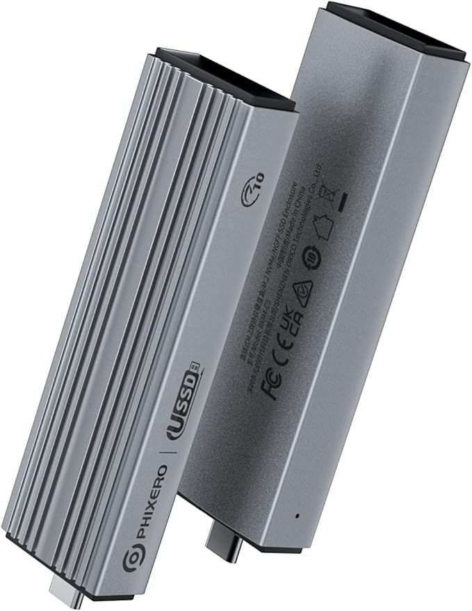 PHIXERO 10Gbps SSD Enclosure, Tool-Free and Wireless. Compactible by ProvidingSolutionsforDataStorage