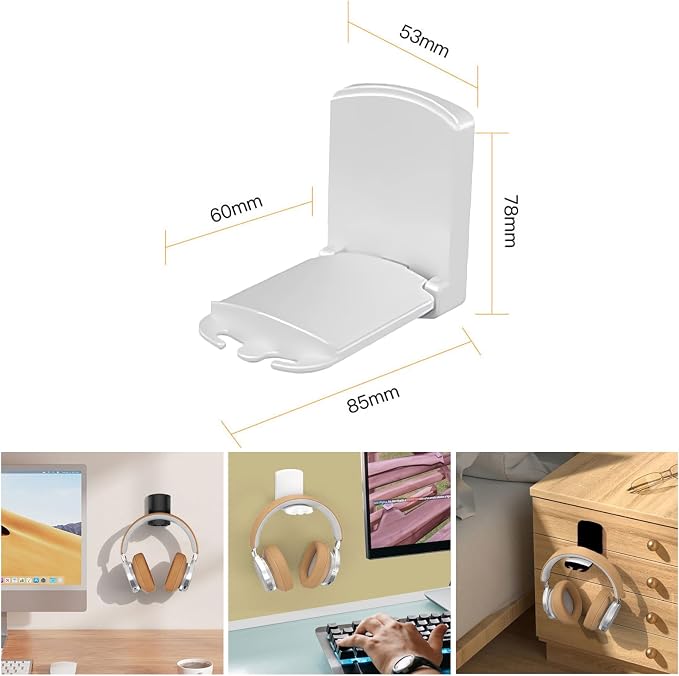 2-Pack Headphone Stand, Sticky Adhesive Headset Hanger - Image 2