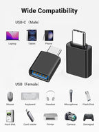 USB C Male to USB A Female OTG Adapter, USB 3.2 GEN2 10Gbps High-Speed Data PD - Image 4