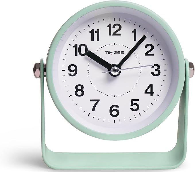 Analog Alarm Clock, Silent Non-Ticking Quartz Movement, Battery-Operated - Image 2