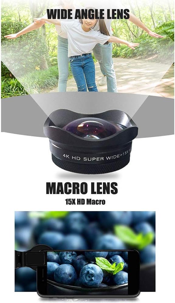 Andoer 4K Smartphone Camera Lens 0.45X Wide Angle 15X Macro Phone Lens - Image 7