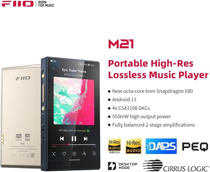 FiiO M21 Android 13 Portable Music Player MP3 Snapdragon 680 4* CS43198 DAC - Image 2
