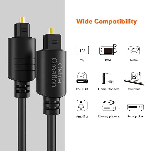 CableCreation 24FT Digital Fiber Optical Toslink Cable Gold Plated - Image 4