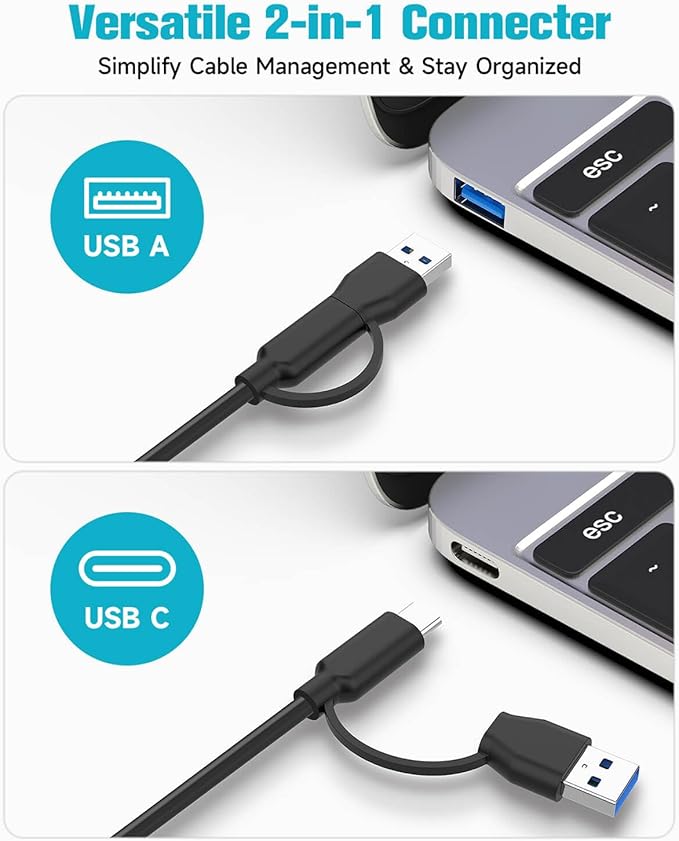 Powered USB Hub, ikuai 7-Port USB 3.2 / USB C Hub, - Image 4