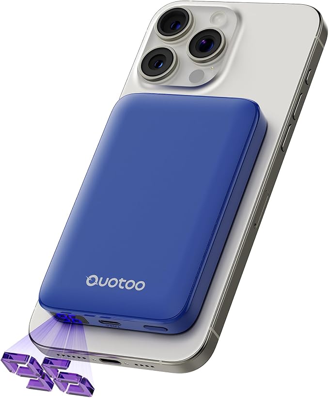 2025 Magnetic 15W Power Bank for iPhone, 5000mAh Magsafe Battery Pack by Ouotoo