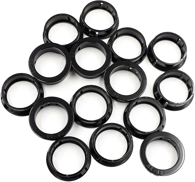 1-3/16" Black Snap-in Knockout Insulating Bushing Grommets, Plastic Cable Hole - Image 9