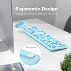 KNOWSQT Wireless Keyboard and Mouse Combo, Pale Blue Full-Sized 2.4G Silent - Image 7
