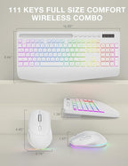 Wireless Keyboard and Mouse Backlits, Wrist Rest, LED Mouse, Rechargeable - Image 7