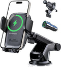 KPON Wireless Charger for Car, Car Phone Holder Charger Mount Qi Certified Auto by KPON