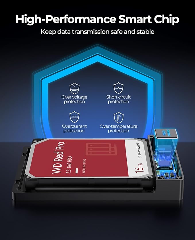 ORICO 3.5" External Hard Drive Enclosure SATA III to USB3.1 Type C - Image 3