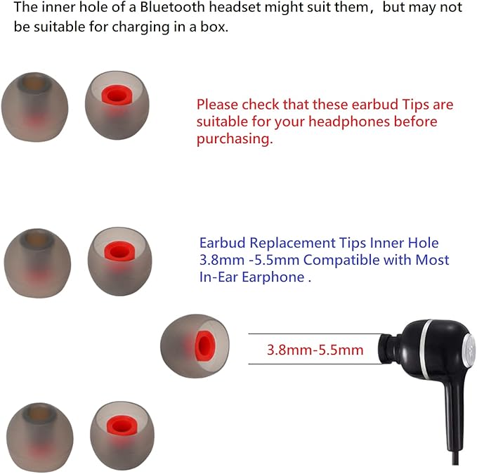 36 Pieces Small Earbud Tips Soft and Comfortable Ear Bud Replacement Pieces - Image 3