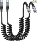 2Pack Coiled USB C to USB C Charger Cable by KIYODA