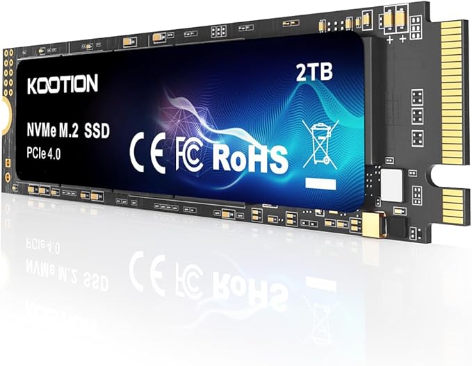 KOOTION 2TB NVMe Internal SSD PCIe 4.0, M.2 2280 NVMe Gen 4 Internal Solid by KOOTION