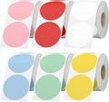 6 Rolls 2 Inch 6-Color Assorted Circle Direct Thermal Stickers Labels, by StickerTag