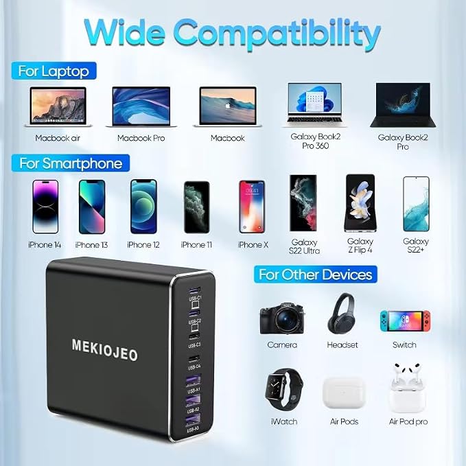 Aluminum Alloy 220W USB C Charger 7 Port Fast Charging Station, 65W USB C - Image 5